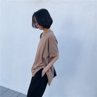 Spring Summer Women 6 Colors T-shirt  Casual Long Sleeve Loose Bottoming Solid Female Basic Thick Tops