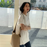 Spring Summer Women 6 Colors T-shirt  Casual Long Sleeve Loose Bottoming Solid Female Basic Thick Tops
