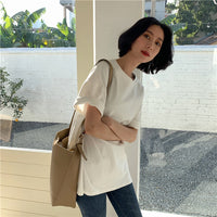 Spring Summer Women 6 Colors T-shirt  Casual Long Sleeve Loose Bottoming Solid Female Basic Thick Tops