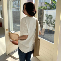 Spring Summer Women 6 Colors T-shirt  Casual Long Sleeve Loose Bottoming Solid Female Basic Thick Tops