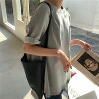 Spring Summer Women 6 Colors T-shirt  Casual Long Sleeve Loose Bottoming Solid Female Basic Thick Tops