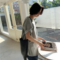 Spring Summer Women 6 Colors T-shirt  Casual Long Sleeve Loose Bottoming Solid Female Basic Thick Tops