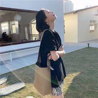 Spring Summer Women 6 Colors T-shirt  Casual Long Sleeve Loose Bottoming Solid Female Basic Thick Tops