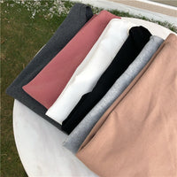 Spring Summer Women 6 Colors T-shirt  Casual Long Sleeve Loose Bottoming Solid Female Basic Thick Tops