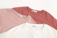Spring Summer Women 6 Colors T-shirt  Casual Long Sleeve Loose Bottoming Solid Female Basic Thick Tops