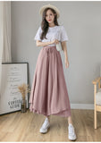 Casual Solid Color Wide Leg Pants Elastic High-waist Pleated Women's Pants Loose Flowing Summer Female Chiffon Trousers