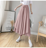 Casual Solid Color Wide Leg Pants Elastic High-waist Pleated Women's Pants Loose Flowing Summer Female Chiffon Trousers