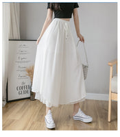 Casual Solid Color Wide Leg Pants Elastic High-waist Pleated Women's Pants Loose Flowing Summer Female Chiffon Trousers