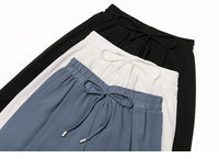 Casual Solid Color Wide Leg Pants Elastic High-waist Pleated Women's Pants Loose Flowing Summer Female Chiffon Trousers