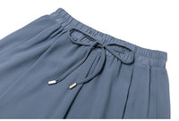 Casual Solid Color Wide Leg Pants Elastic High-waist Pleated Women's Pants Loose Flowing Summer Female Chiffon Trousers