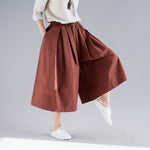Women Calf-Length Wide Leg Pants