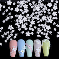 White Acrylic Flower Nail Art Decoration