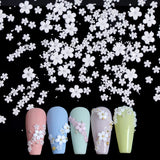 White Acrylic Flower Nail Art Decoration