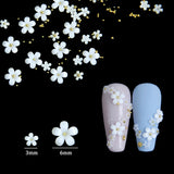 White Acrylic Flower Nail Art Decoration