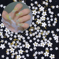 White Acrylic Flower Nail Art Decoration