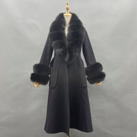 Wool Coat With Real Fox Fur