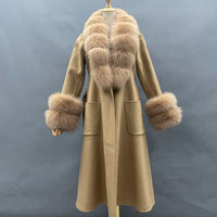 Wool Coat With Real Fox Fur