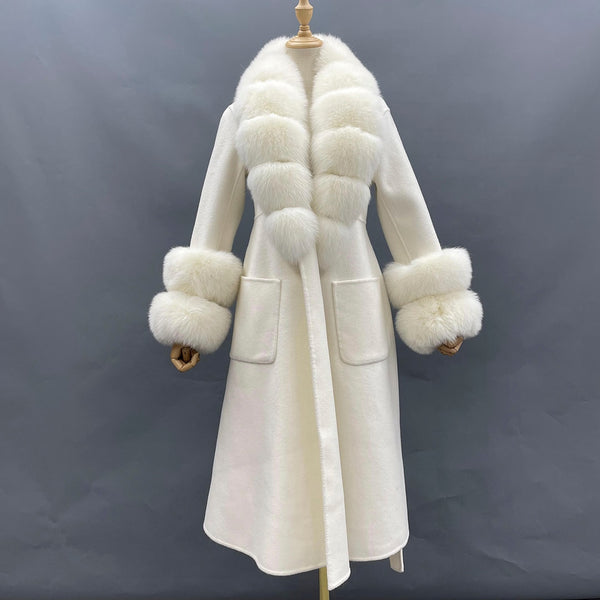 Wool Coat With Real Fox Fur