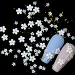 White Acrylic Flower Nail Art Decoration