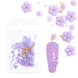 White Acrylic Flower Nail Art Decoration