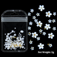 White Acrylic Flower Nail Art Decoration
