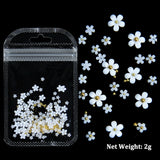 White Acrylic Flower Nail Art Decoration