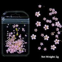 White Acrylic Flower Nail Art Decoration