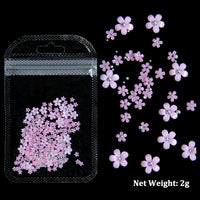 White Acrylic Flower Nail Art Decoration