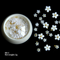 White Acrylic Flower Nail Art Decoration