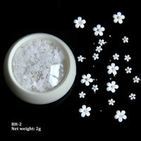 White Acrylic Flower Nail Art Decoration