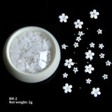 White Acrylic Flower Nail Art Decoration