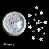 White Acrylic Flower Nail Art Decoration