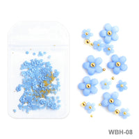 White Acrylic Flower Nail Art Decoration