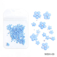 White Acrylic Flower Nail Art Decoration