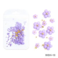 White Acrylic Flower Nail Art Decoration