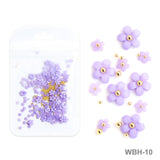 White Acrylic Flower Nail Art Decoration