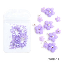 White Acrylic Flower Nail Art Decoration
