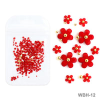 White Acrylic Flower Nail Art Decoration