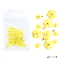 White Acrylic Flower Nail Art Decoration