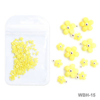 White Acrylic Flower Nail Art Decoration