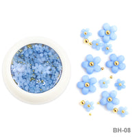 White Acrylic Flower Nail Art Decoration