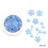 White Acrylic Flower Nail Art Decoration