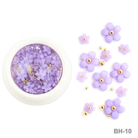 White Acrylic Flower Nail Art Decoration