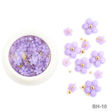 White Acrylic Flower Nail Art Decoration