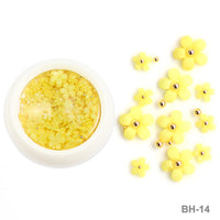White Acrylic Flower Nail Art Decoration