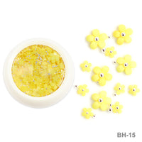White Acrylic Flower Nail Art Decoration