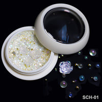 White Acrylic Flower Nail Art Decoration