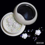 White Acrylic Flower Nail Art Decoration