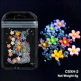 White Acrylic Flower Nail Art Decoration