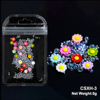 White Acrylic Flower Nail Art Decoration